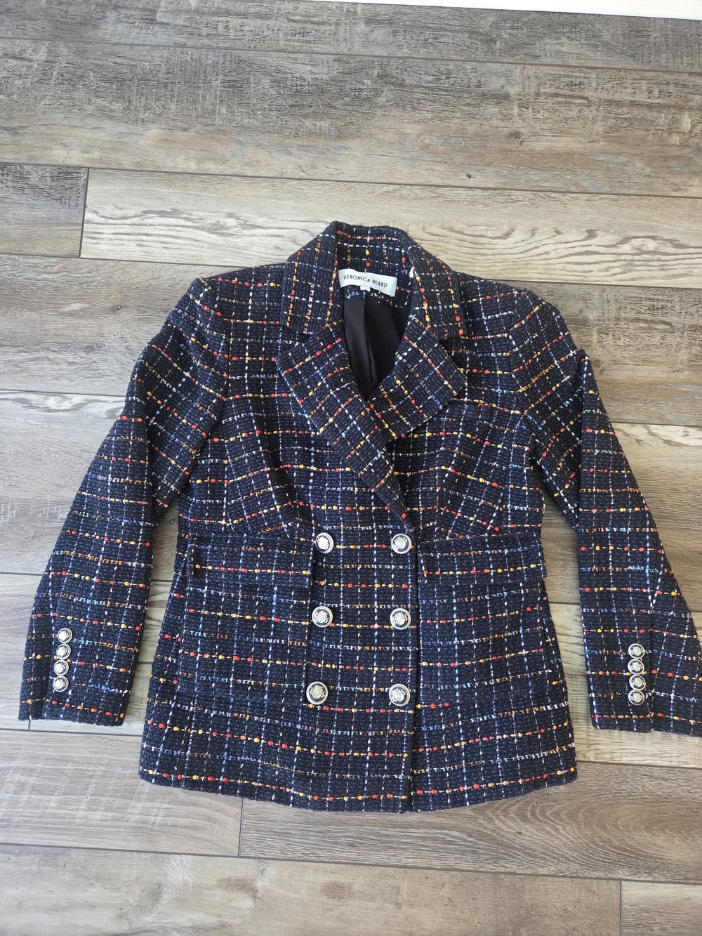 Veronica Beard Rumer Dickey Jacket Navy Muilticolor Tweed Blazer Size 4